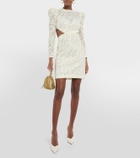 Costarellos Bridal Zenni lace cutout minidress