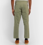 Nanushka - Nova Tapered Stretch-Cotton Twill Drawstring Trousers - Green