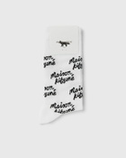 Maison Kitsune Maison Kitsune Handwriting All Over Socks White Socks