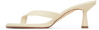 Aeyde Off-White Daphne Leather Thong Heeled Sandals