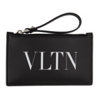 Valentino Black Valentino Garavani VLTN Zip Card Holder