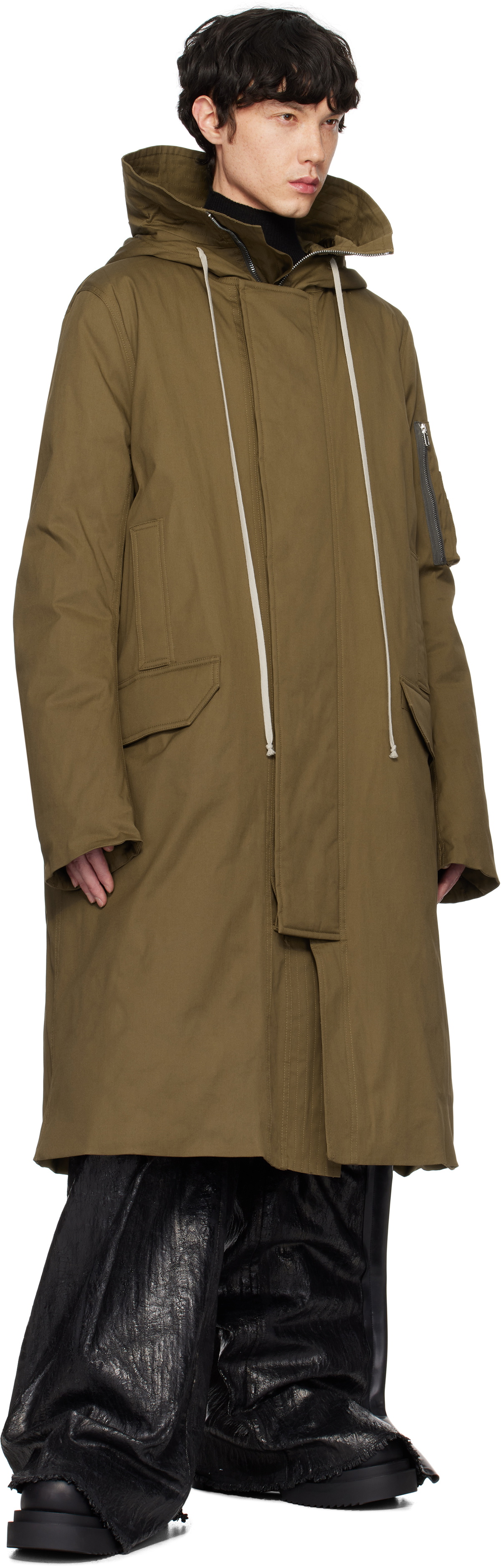 Rick Owens Khaki Porterville Megaparka Coat
