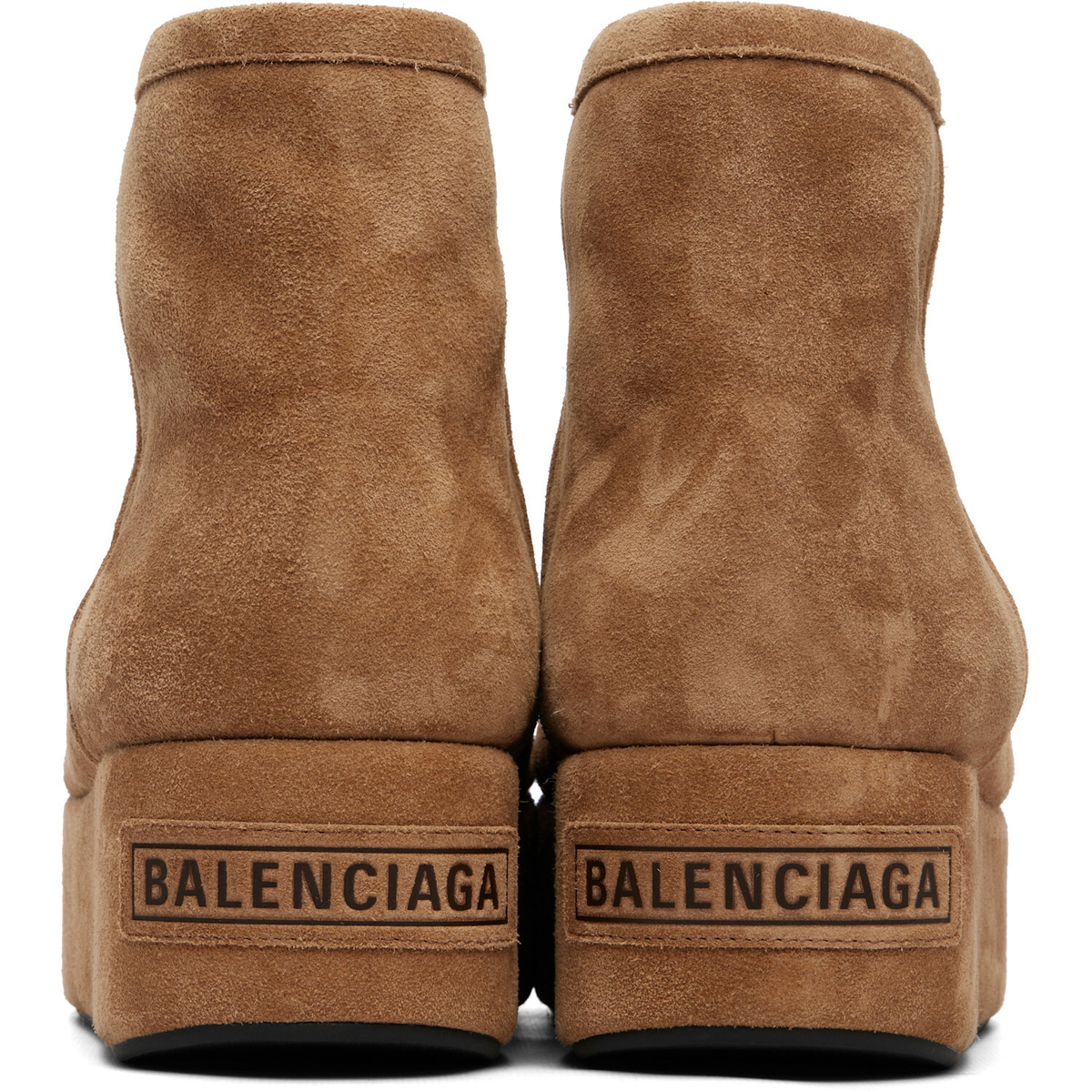 Balenciaga Tan Alaska Platform Boots