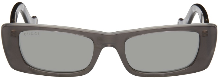 Photo: Gucci Gray Rectangular Sunglasses.