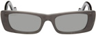 Gucci Gray Rectangular Sunglasses.