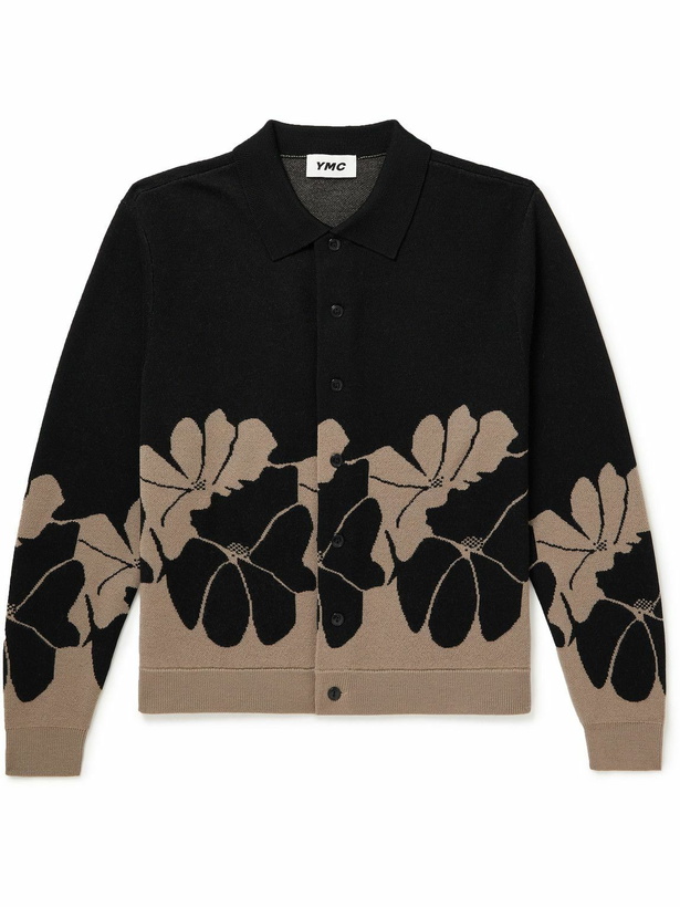 Photo: YMC - Rat Pack Floral Wool-Jacquard Cardigan - Black