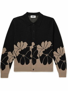 YMC - Rat Pack Floral Wool-Jacquard Cardigan - Black