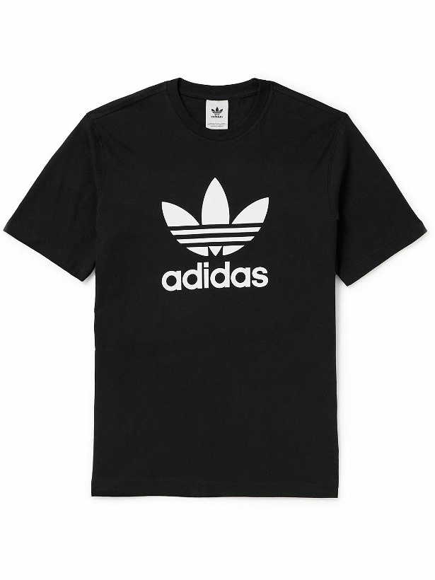 Photo: adidas Originals - Logo-Print Cotton-Jersey T-Shirt - Black