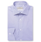 Canali - Blue Puppytooth Cotton-Poplin Shirt - Blue