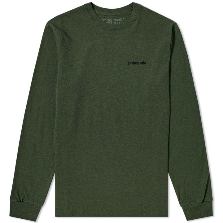 Photo: Patagonia Long Sleeve P-6 Logo Responsibili-Tee Nomad Green