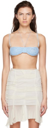 nastyamasha SSENSE Exclusive Blue Crocheted Bra