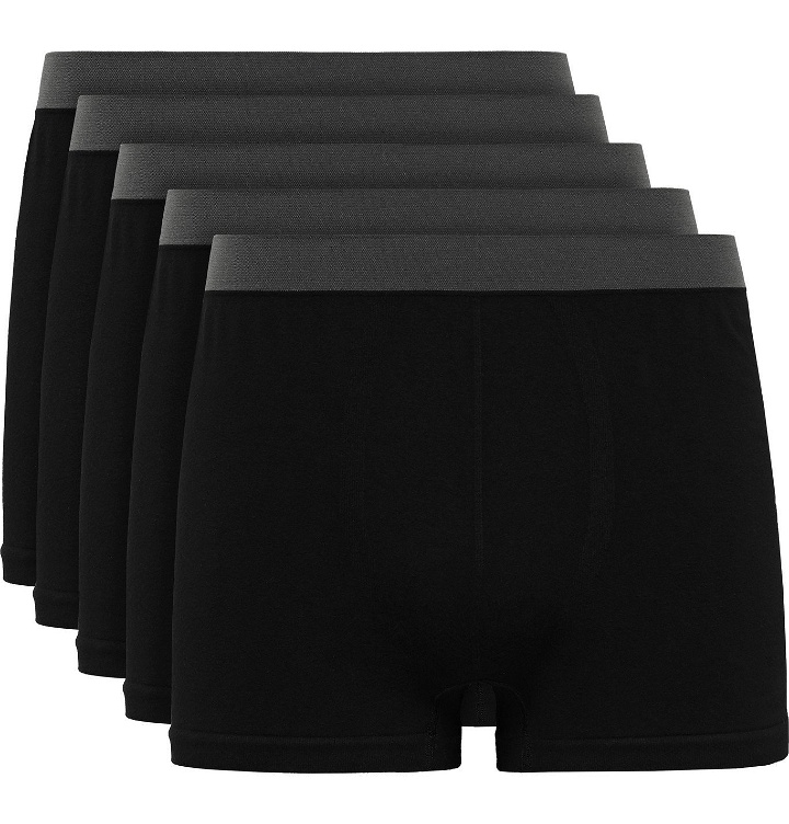 Photo: Hamilton and Hare - Five Pack Bamboo-Blend Boxer Briefs - Black