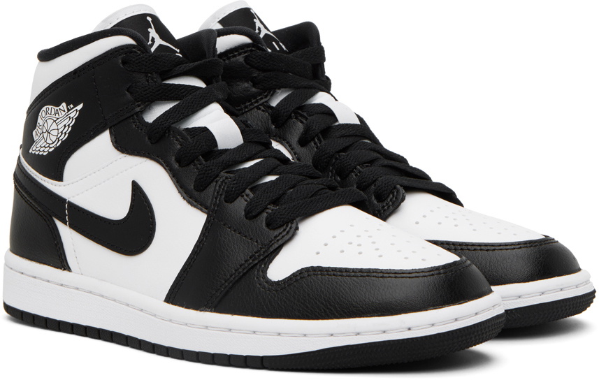 Nike Jordan Black & White Air Jordan 1 Mid Sneakers Nike Jordan Brand