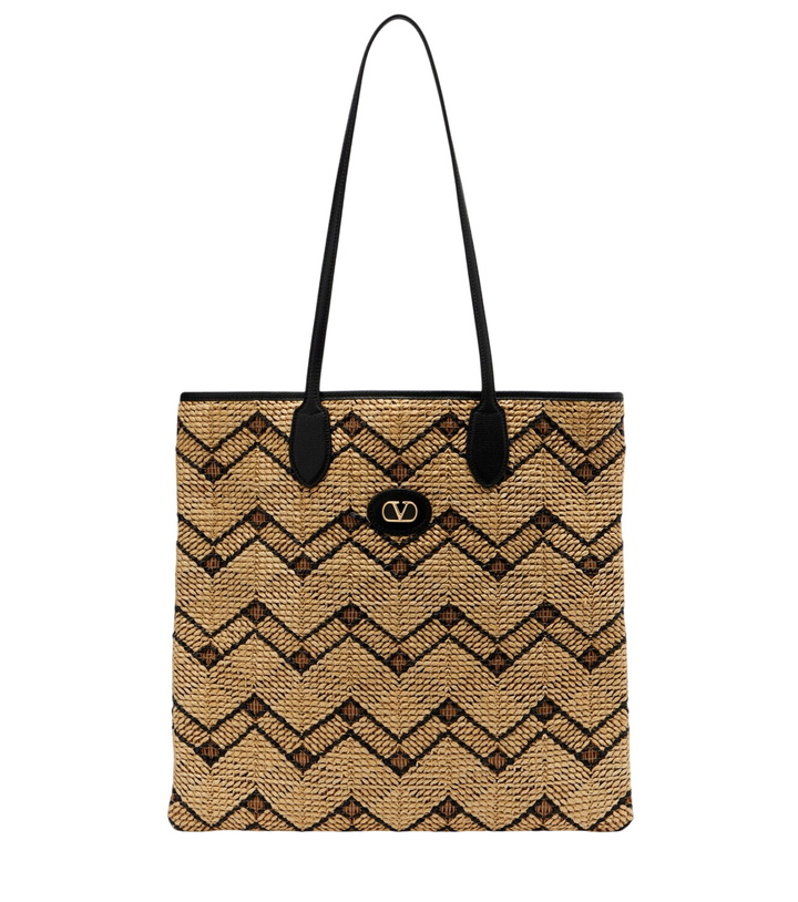 Photo: Valentino Garavani VLogo N/S Medium raffia tote bag