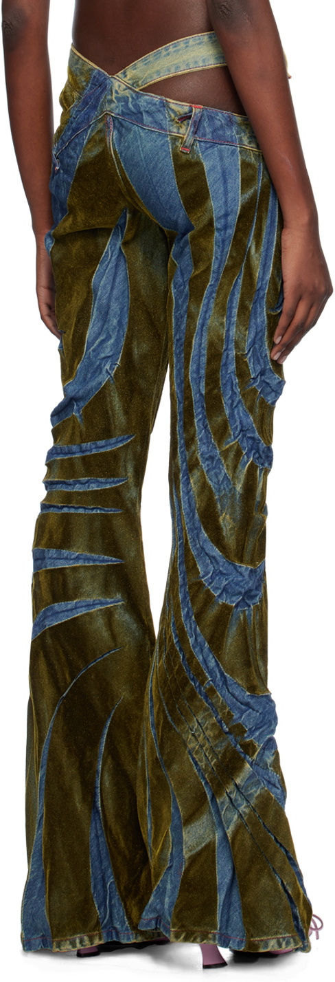 Masha Popova Blue & Gold Bias-Cut Jeans Masha Popova