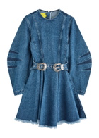 Marques' Almeida Panelled Belted Denim Mini Dress Blue