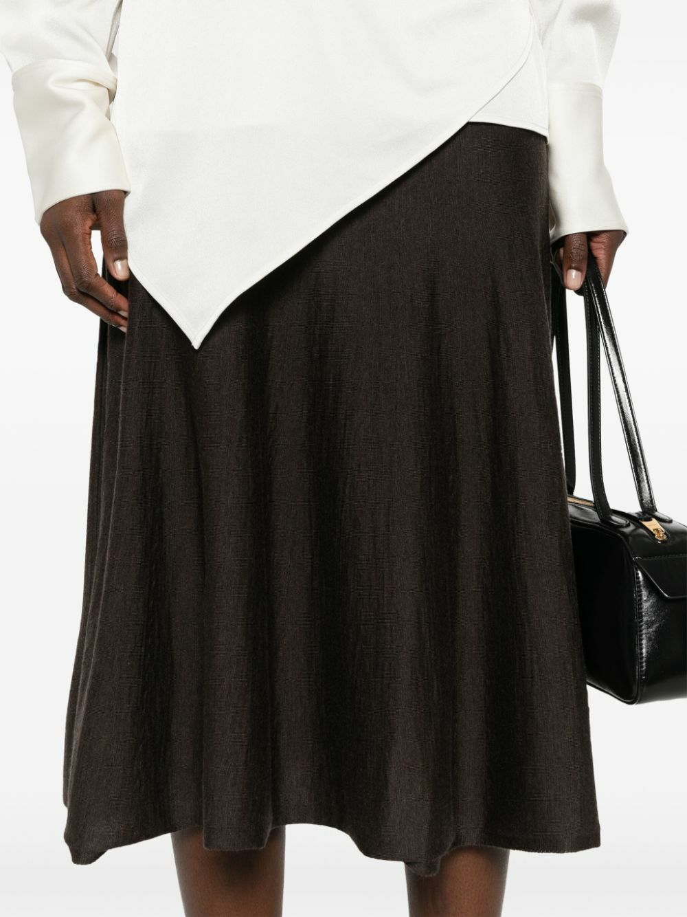【送料&関税込】Khaite Mayu Full Midi Skirt Mayu knitted wool midi skirt in brown - Khaite | Mytheresa