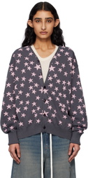 NEEDLES Gray & Pink V-Neck Cardigan