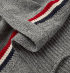 Thom Browne - Striped Shetland Wool Scarf - Gray