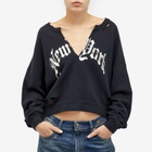 R13 Women's New York Cropped Crewneck in Acid Black