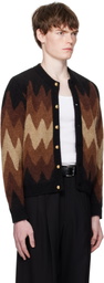 Ernest W. Baker Black & Brown Degrade Jacquard Cardigan