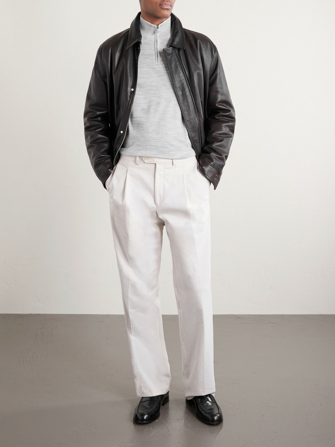 Eleventy - Wool Half-Zip Sweater - Gray
