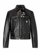Enfants Riches Déprimés - Sid Cropped Studded Embellished Leather Jacket - Black