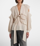 Acne Studios Bow-detail cutout blouse