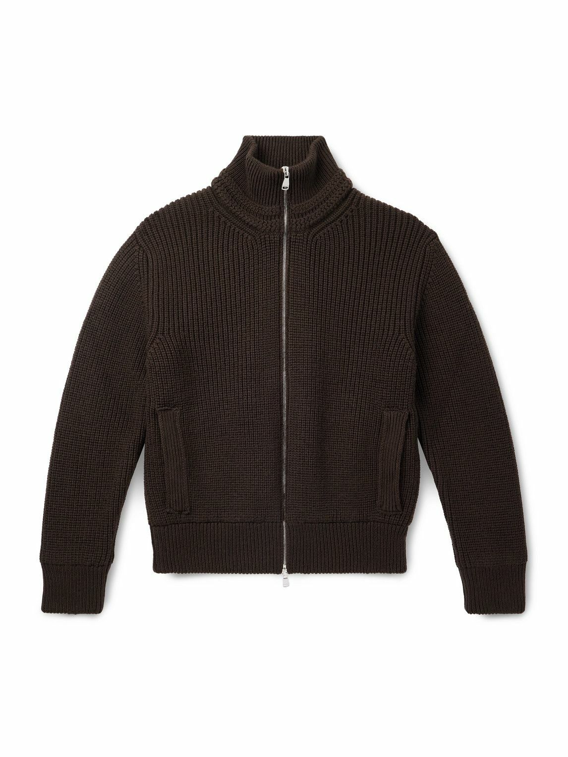 Valstar - Camionaire Ribbed Wool Zip-Up Sweater - Brown