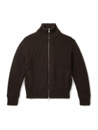 Valstar - Camionaire Ribbed Wool Zip-Up Sweater - Brown