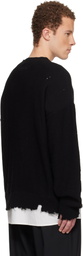 MM6 Maison Margiela Black Distressed Sweater