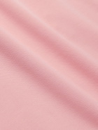 TOM FORD - Leather-Trimmed Jersey Half-Zip Sweatshirt - Pink