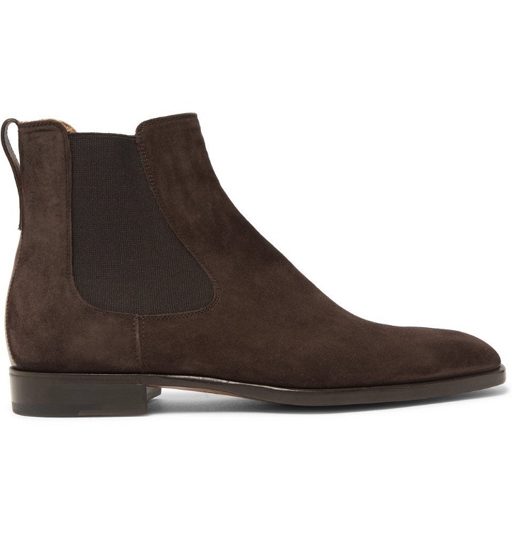 Photo: Berluti - Leather-Trimmed Suede Chelsea Boots - Men - Brown