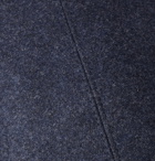 Brunello Cucinelli - Leather-Trimmed Wool-Felt Flat Cap - Blue