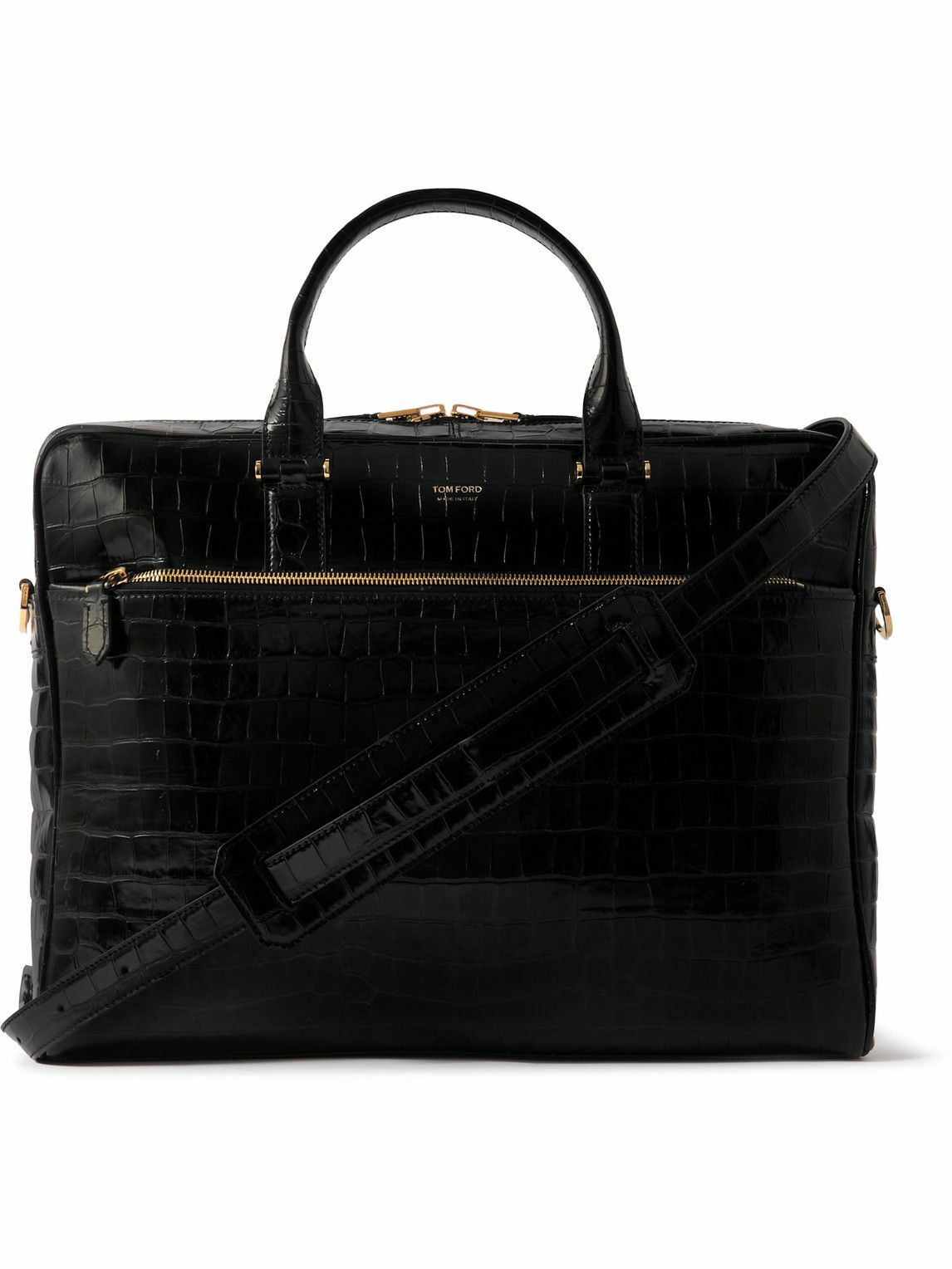 TOM FORD - Croc-Effect Leather Briefcase TOM FORD