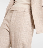 Brunello Cucinelli Chevron wool-blend flared pants