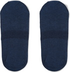 Corgi - Cable-Knit Cotton-Blend No-Show Socks - Blue
