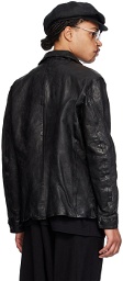 YOHJI YAMAMOTO Black Waxed Leather Jacket