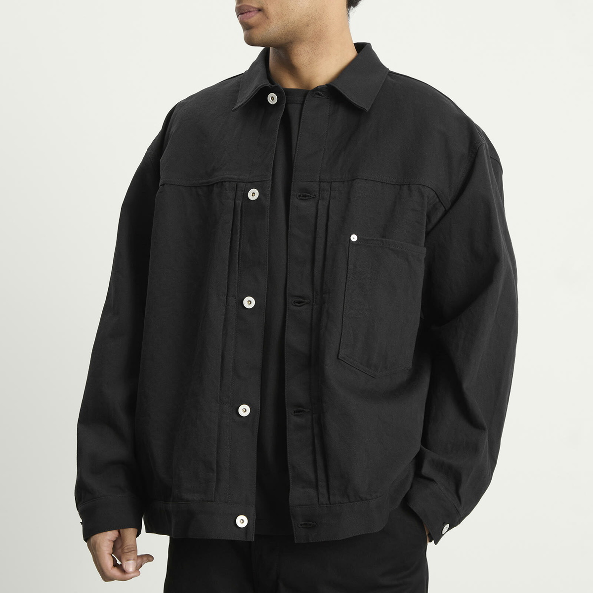 Comme des Garçons Homme Men's Washed Denim Jacket in Black