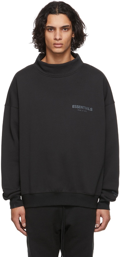 Photo: Essentials Black Mock Neck Sweatshirt