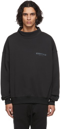 Essentials Black Mock Neck Sweatshirt