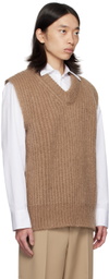 Jil Sander Brown V-Neck Vest