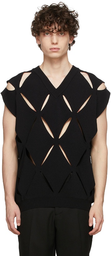 Photo: Valentino Black Knit Cut-Out Vest
