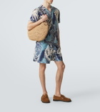 JW Anderson Bulb XL suede-trimmed raffia bucket bag