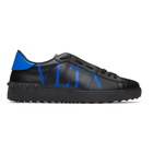 Valentino Black and Blue Valentino Garavani VLTN Open Sneakers