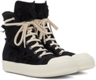 Rick Owens Drkshdw Black Distressed High-Top Sneakers