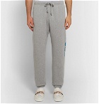 Gucci - Tapered Logo-Print Loopback Cotton-Jersey Sweatpants - Men - Gray
