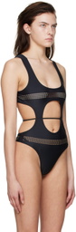 FAL-ASH Black Polyester Bodysuit
