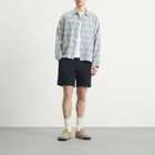 Wax London Men's Kurt Jumbo Seersucker Shorts in Dark Navy