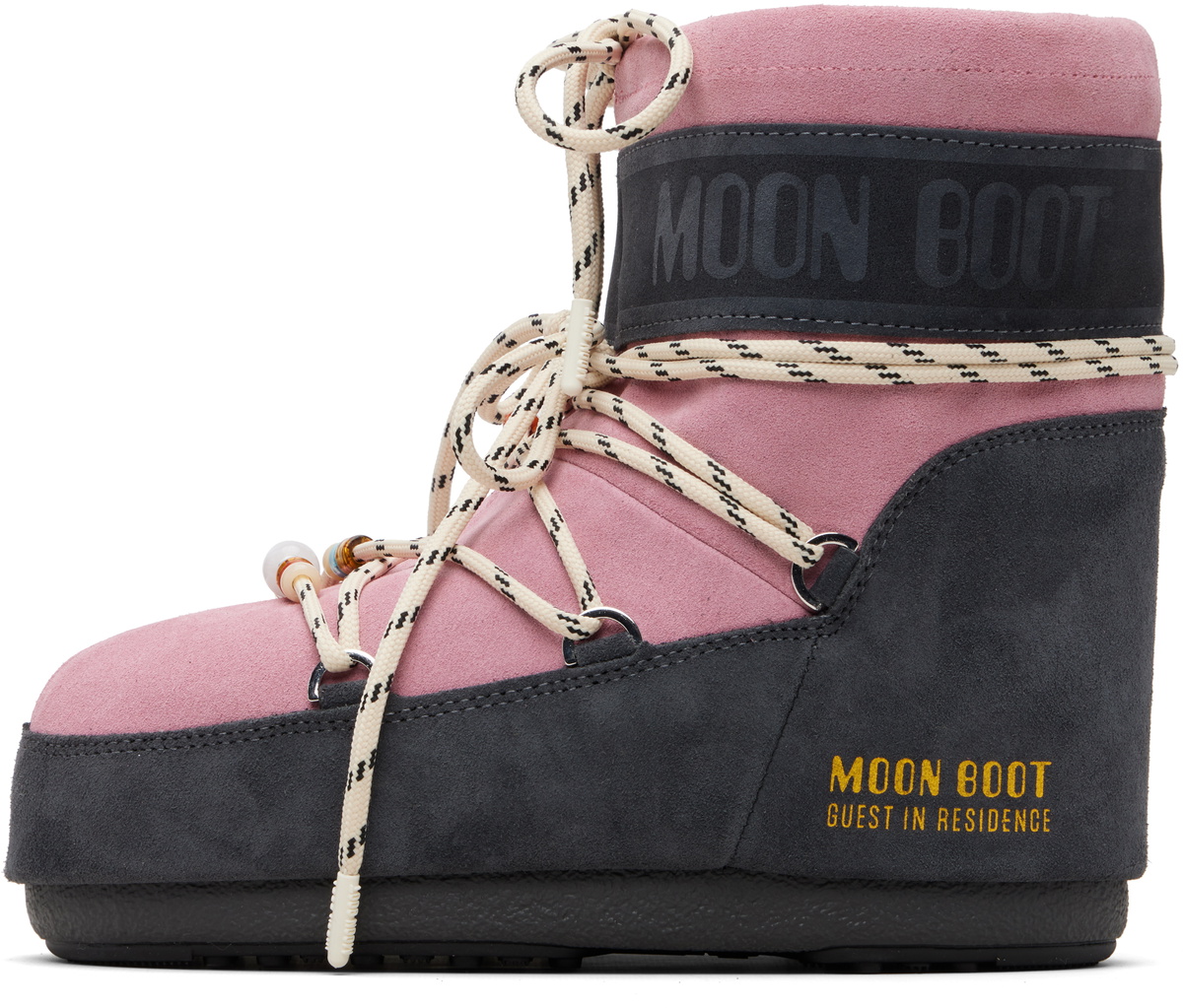 Guest in Residence Pink Moon Boot Edition Icon Low Beaded Suede Boots
